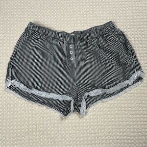 FULL TILT Gingham Lace Trim Girls Shorts Coquette Plaid